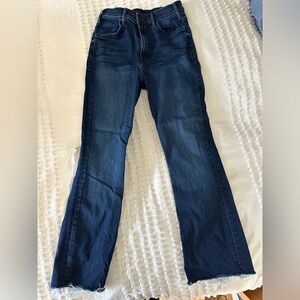 Mother The Hustler Fray Ankle Bootcut Jeans